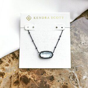 ❤️Kendra Scott Elisa Gunmetal Gray Satellite Necklace